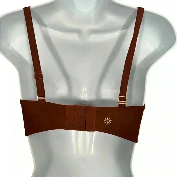 Athleta Empower Daily Sport Bra XS Brown Zip Front Adjustable Back - Picture 6 of 10